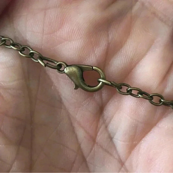 3D Galaxy Globe Unique Glass Brass Chain Necklace - Picture 5 of 5